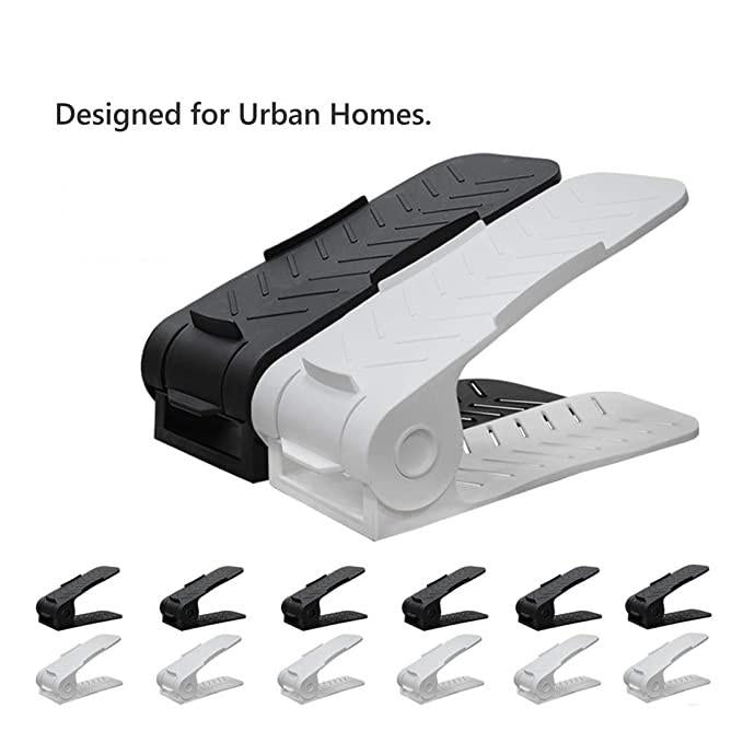 ShoeStacker™ 2.0 – Adjustable Double-Layer Shoe Organizer (pack of 6)