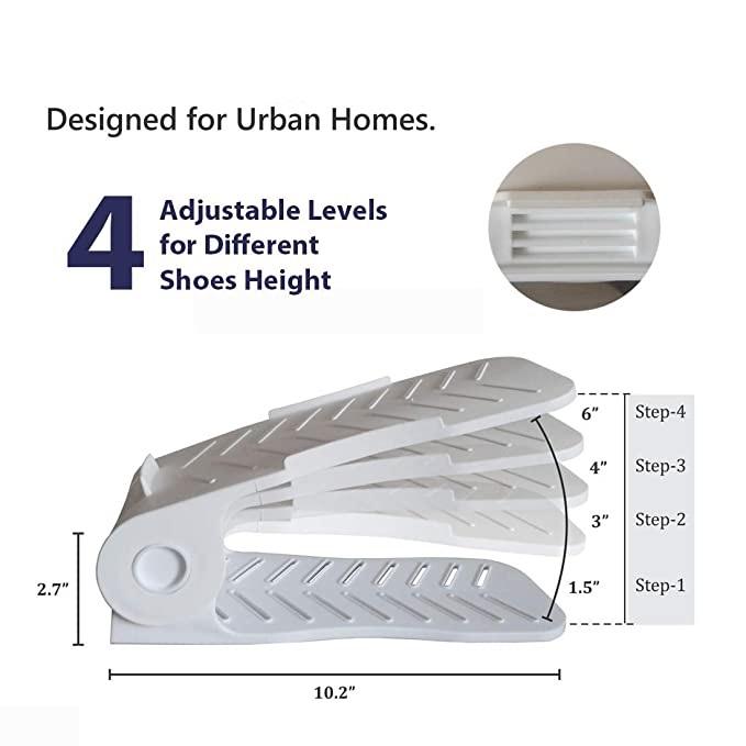 ShoeStacker™ 2.0 – Adjustable Double-Layer Shoe Organizer (pack of 6)
