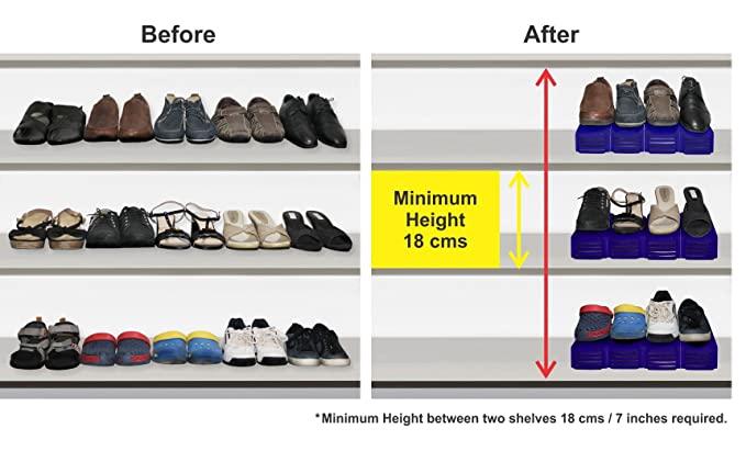 ShoeStacker™ 2.0 – Adjustable Double-Layer Shoe Organizer (pack of 6)