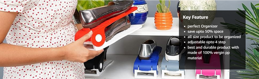 ShoeStacker™ 2.0 – Adjustable Double-Layer Shoe Organizer (pack of 6)