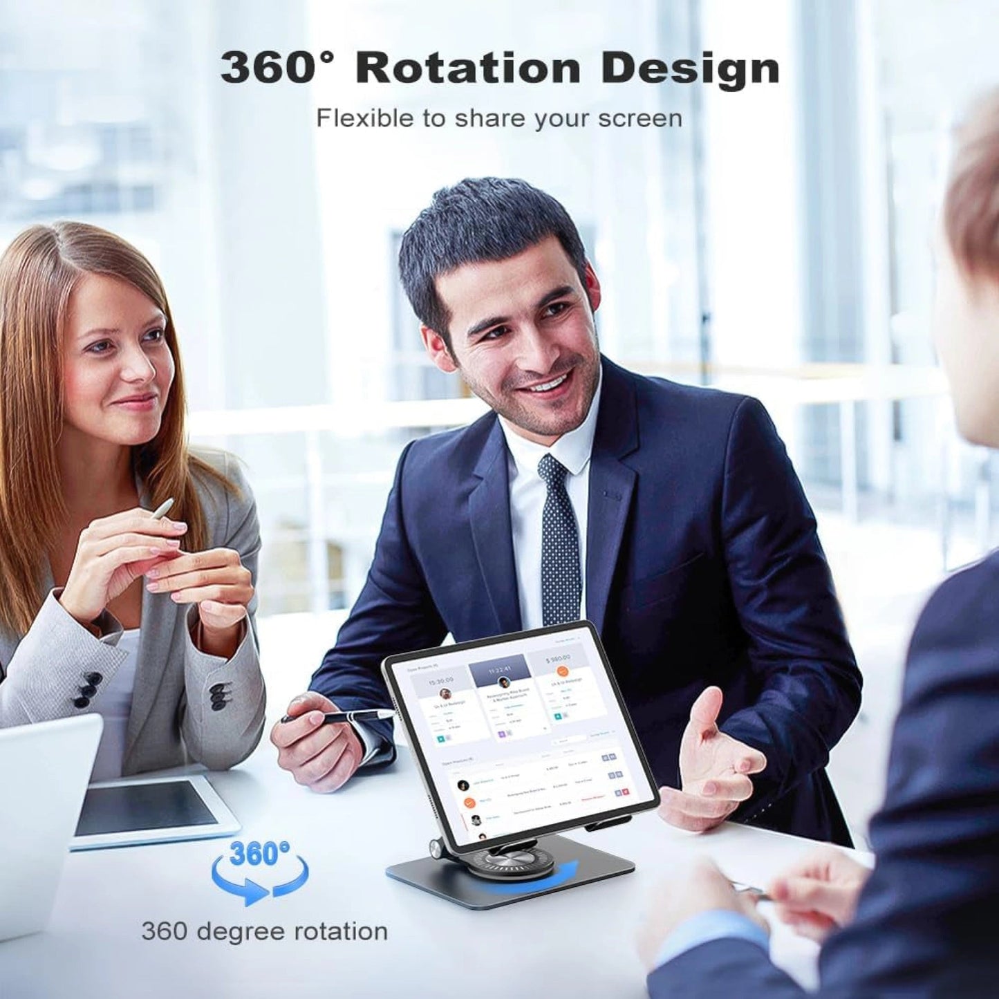 TuffDock™ – Foldable 360° Tabletop Stand for Phone, Tablet & Laptop